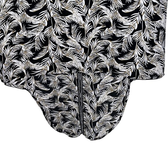 Max Studio Womens 3X Black & White Leaf Print Top Blouse - Picture 6 of 12
